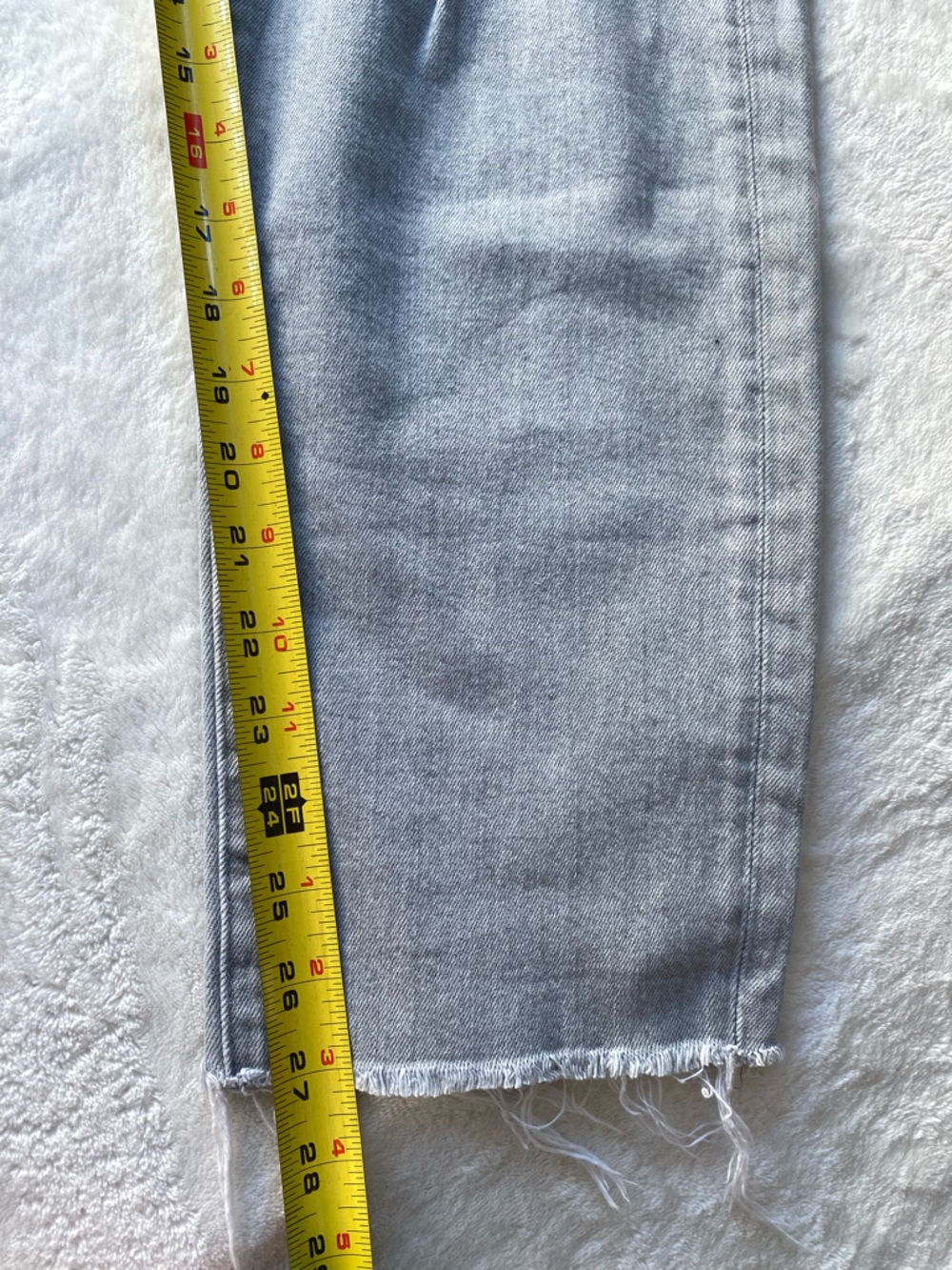 AG Adriano Goldschmied The Ex-Boyfriend Slim Distressed Jeans Raw Hem 32R Grey - Picture 4 of 12